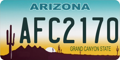 AZ license plate AFC2170