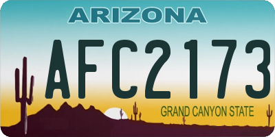 AZ license plate AFC2173