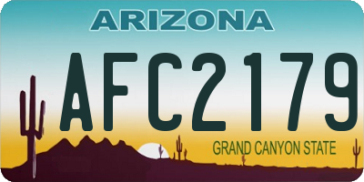 AZ license plate AFC2179