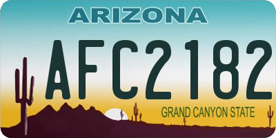 AZ license plate AFC2182