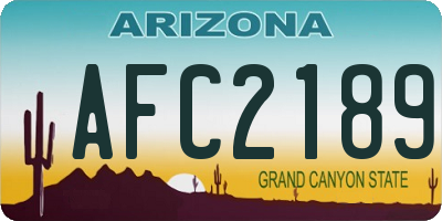 AZ license plate AFC2189