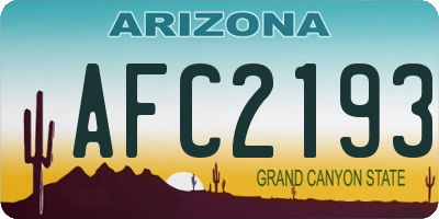 AZ license plate AFC2193