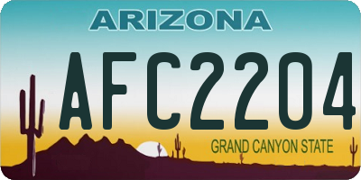 AZ license plate AFC2204