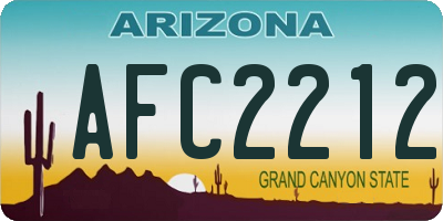 AZ license plate AFC2212