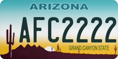 AZ license plate AFC2222