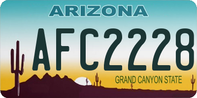 AZ license plate AFC2228