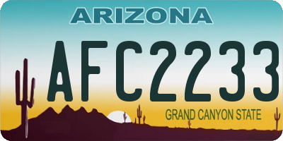 AZ license plate AFC2233