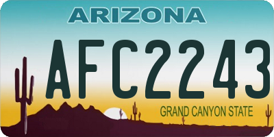 AZ license plate AFC2243