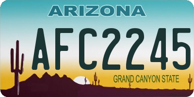 AZ license plate AFC2245