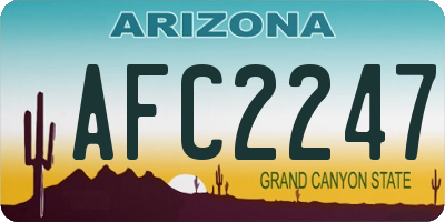 AZ license plate AFC2247