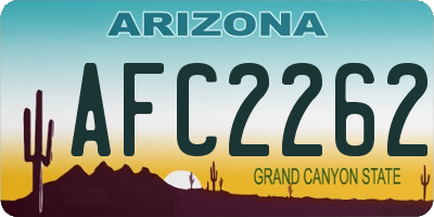 AZ license plate AFC2262