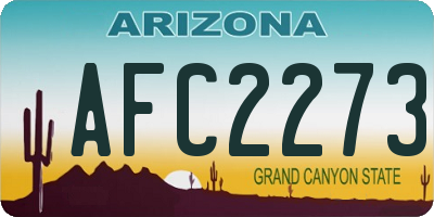 AZ license plate AFC2273