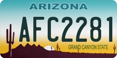 AZ license plate AFC2281