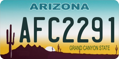 AZ license plate AFC2291