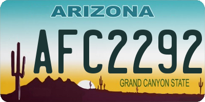 AZ license plate AFC2292