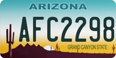 AZ license plate AFC2298
