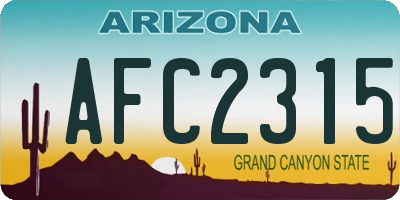 AZ license plate AFC2315