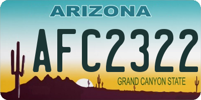 AZ license plate AFC2322
