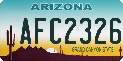 AZ license plate AFC2326