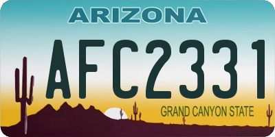 AZ license plate AFC2331