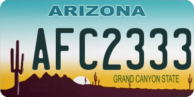 AZ license plate AFC2333