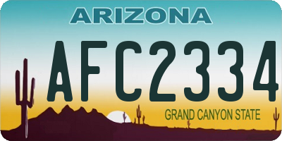 AZ license plate AFC2334