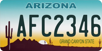 AZ license plate AFC2346