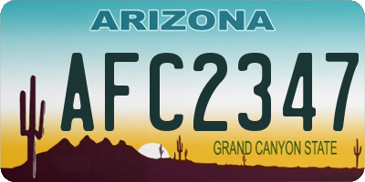 AZ license plate AFC2347