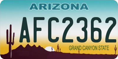 AZ license plate AFC2362