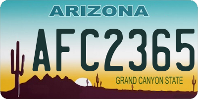 AZ license plate AFC2365