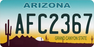 AZ license plate AFC2367