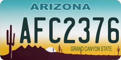 AZ license plate AFC2376