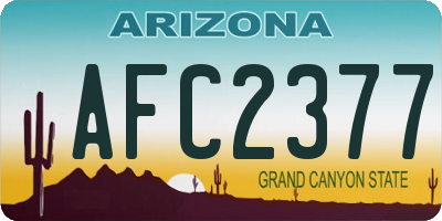 AZ license plate AFC2377