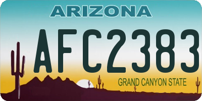AZ license plate AFC2383