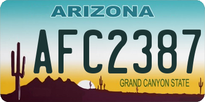 AZ license plate AFC2387