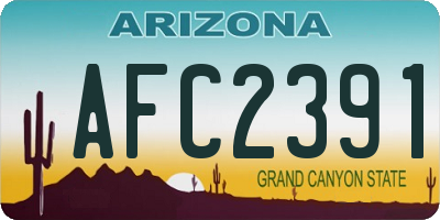 AZ license plate AFC2391