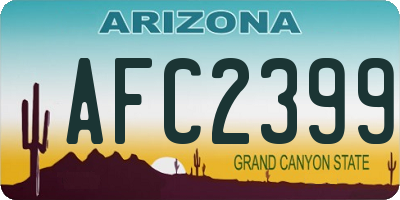 AZ license plate AFC2399