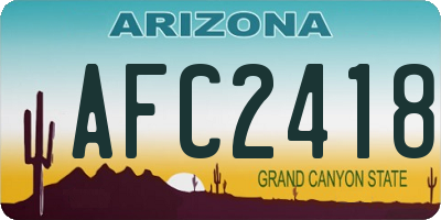 AZ license plate AFC2418
