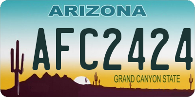 AZ license plate AFC2424