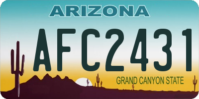 AZ license plate AFC2431