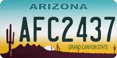AZ license plate AFC2437