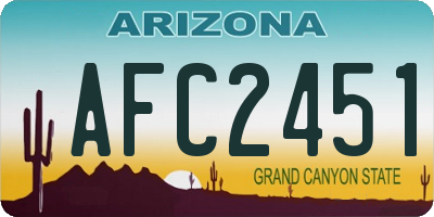 AZ license plate AFC2451