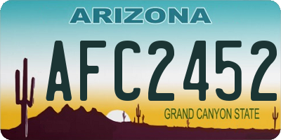 AZ license plate AFC2452