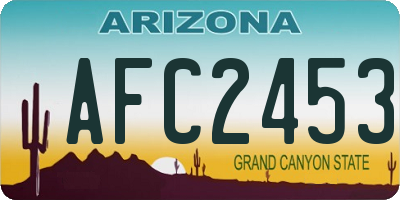 AZ license plate AFC2453