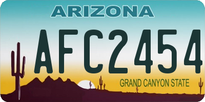 AZ license plate AFC2454