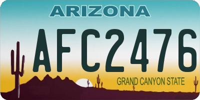 AZ license plate AFC2476