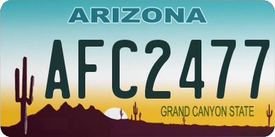 AZ license plate AFC2477