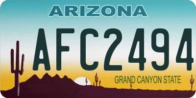 AZ license plate AFC2494