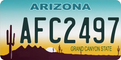 AZ license plate AFC2497