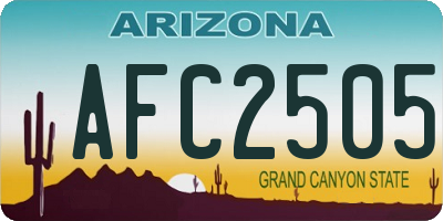 AZ license plate AFC2505